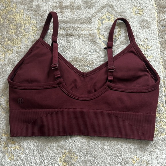 Lululemon Maroon Sports Ebb To Street Bra size 4 - Picture 2 of 7